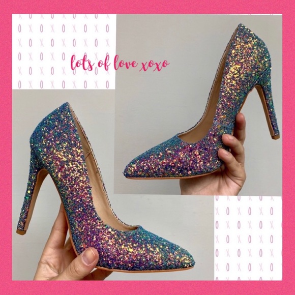 Shoes - LAST 1❤️MULTI GLITTER POINTED TOE PUMPS/HEELS